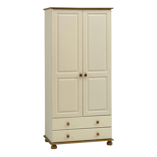 Richmond 2 Door 2 Drawer Wardrobe Cream & Pine ModelBedroom