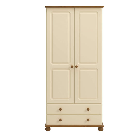 Richmond 2 Door 2 Drawer Wardrobe Cream & Pine ModelBedroom