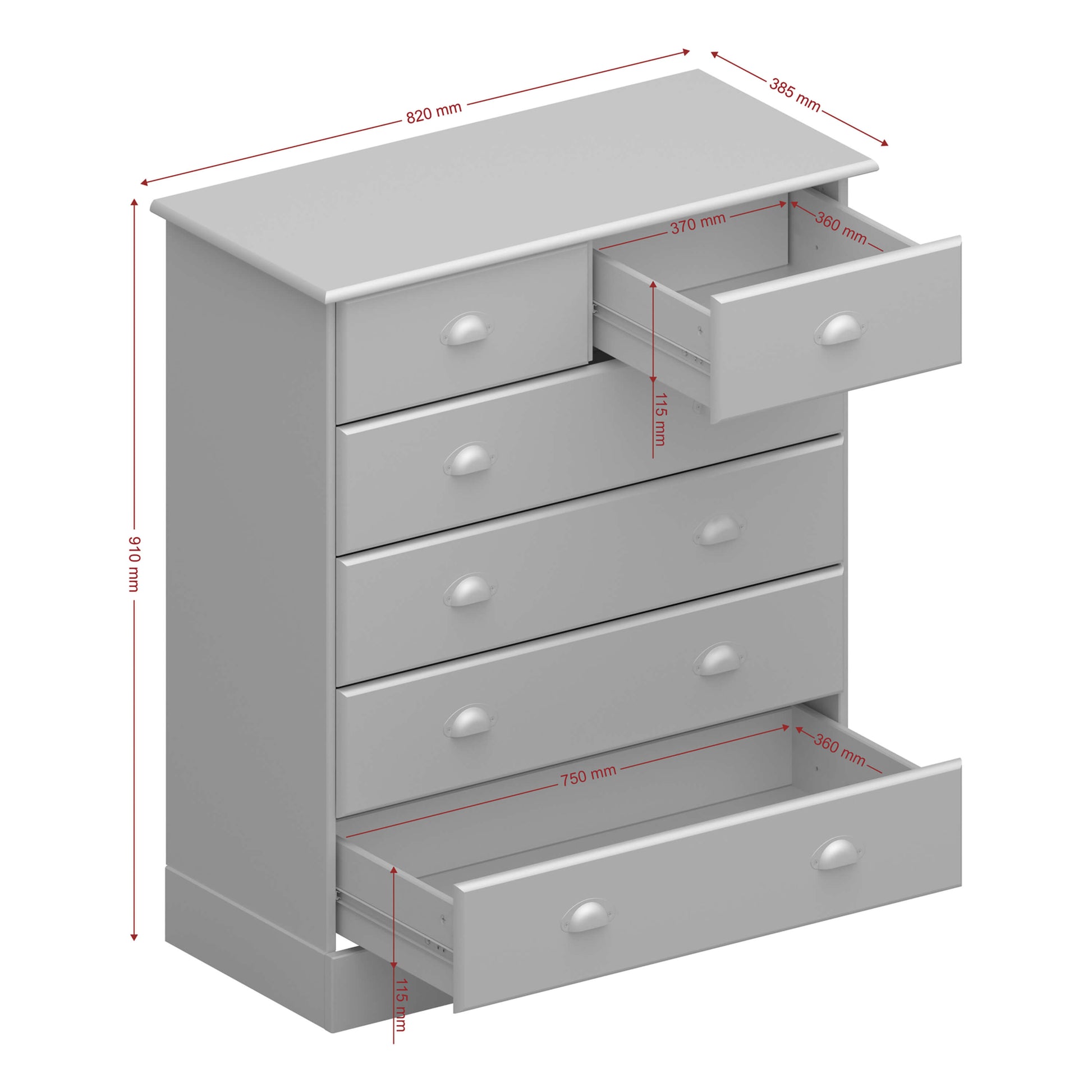 Steens Nola 4+2 Drawer Chest - 6 Drawer Chest of Drawers ModelBedroom