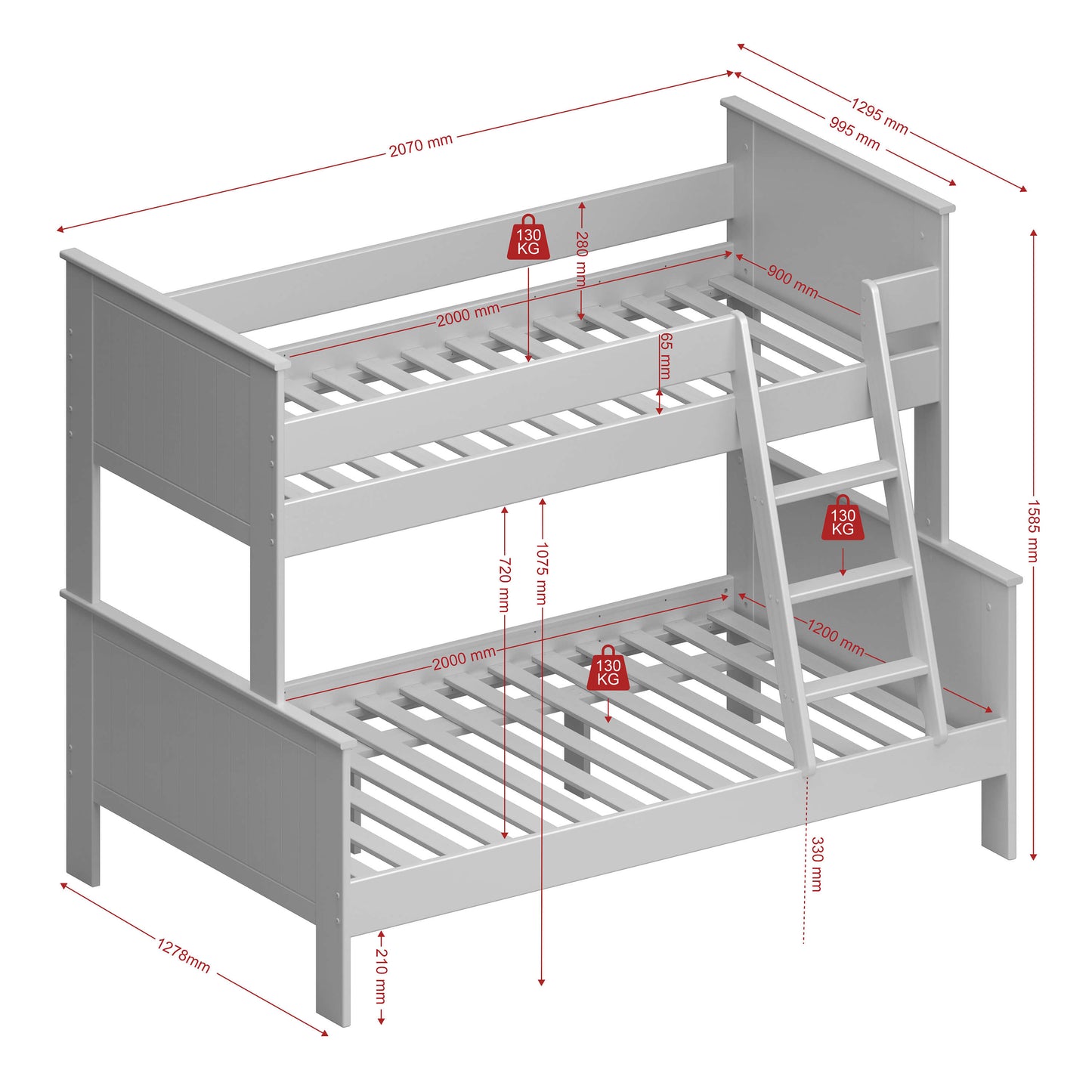 Alba Family Bunk White ModelBedroom