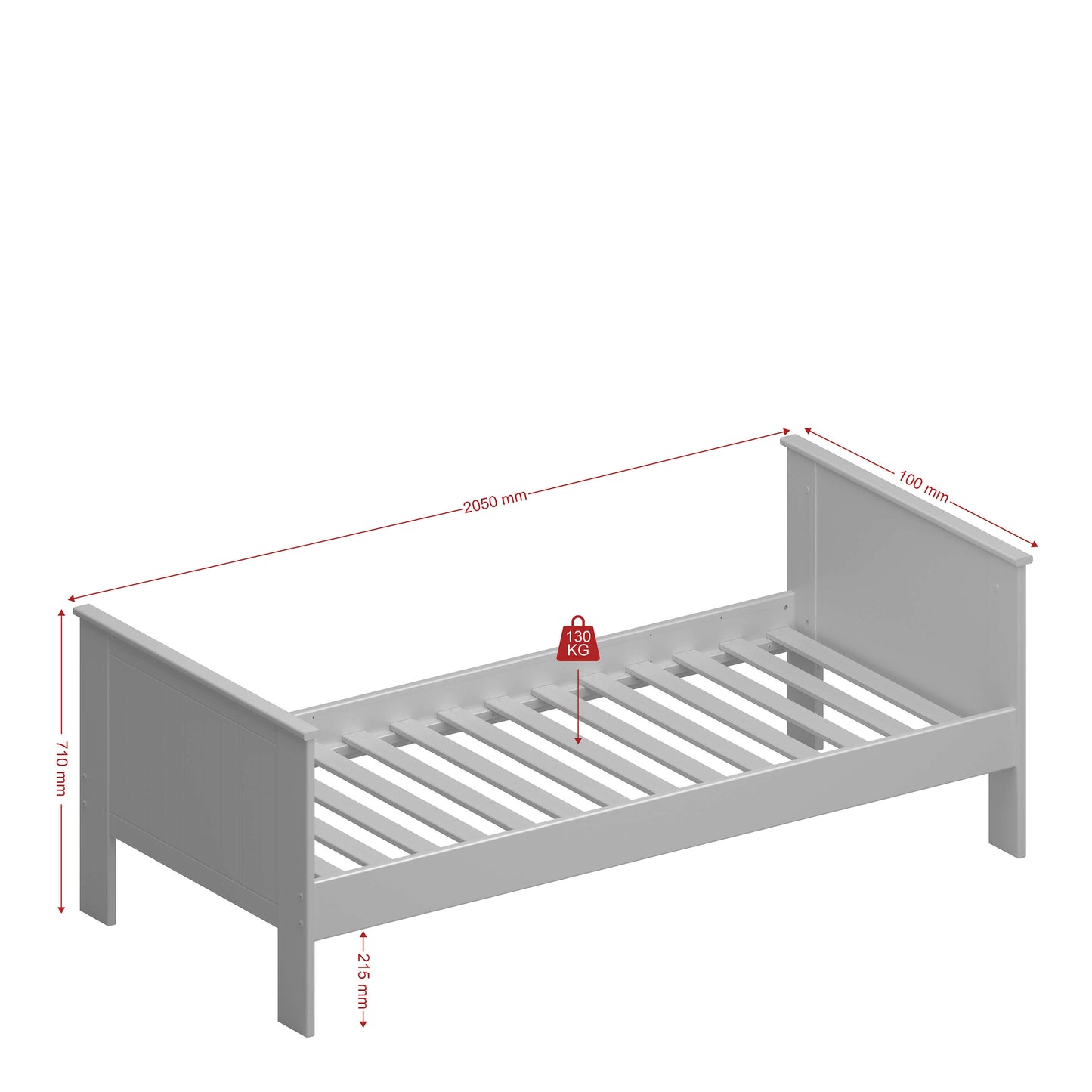 Alba Single Bed White ModelBedroom