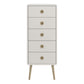 Softline 5 Drawer Narrow Chest Off White ModelBedroom
