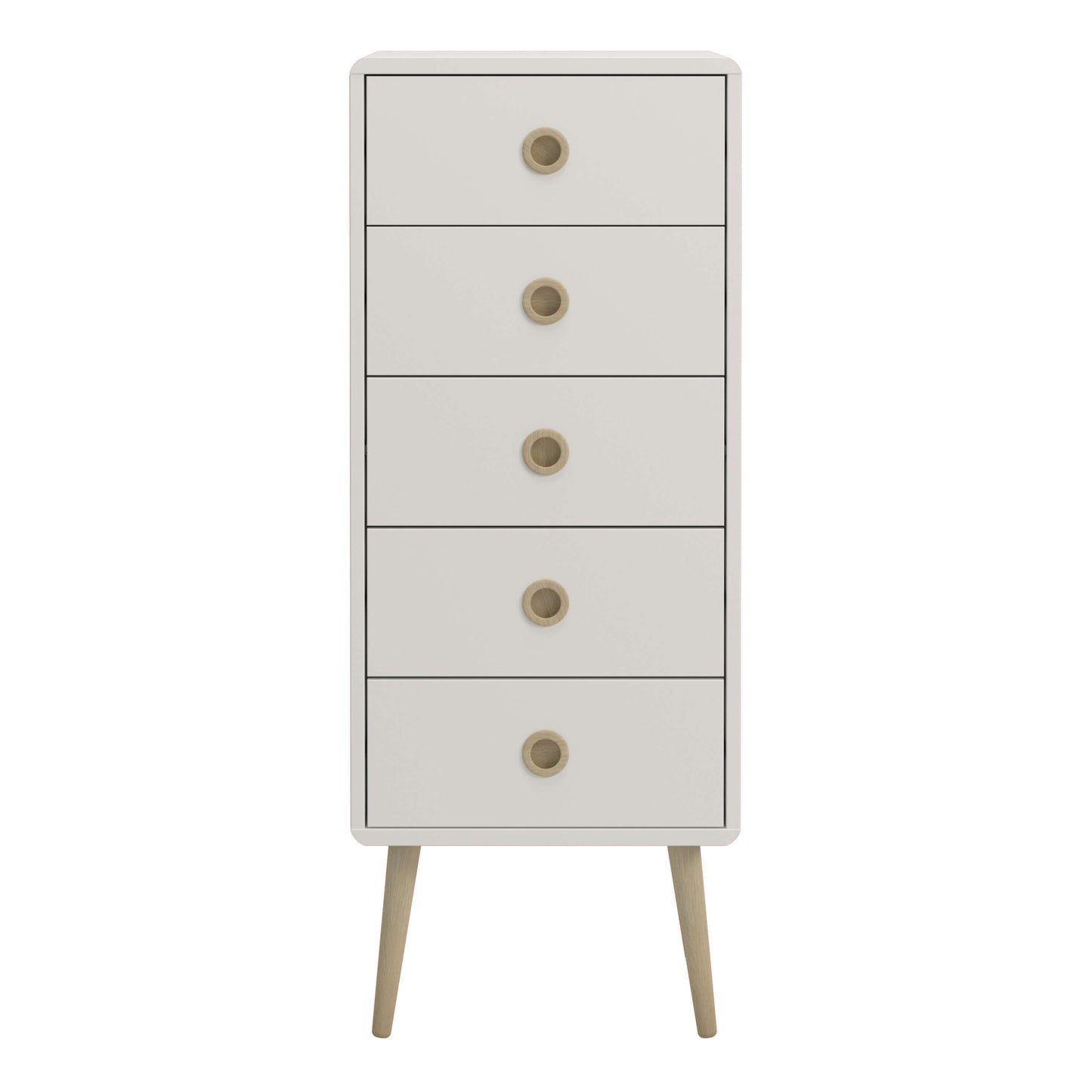 Softline 5 Drawer Narrow Chest Off White ModelBedroom