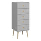 Softline 5 Drawer Narrow Chest Grey ModelBedroom