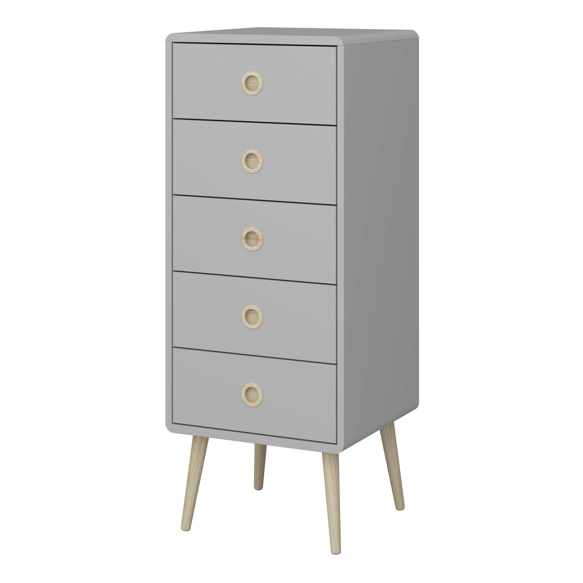 Softline 5 Drawer Narrow Chest Grey ModelBedroom