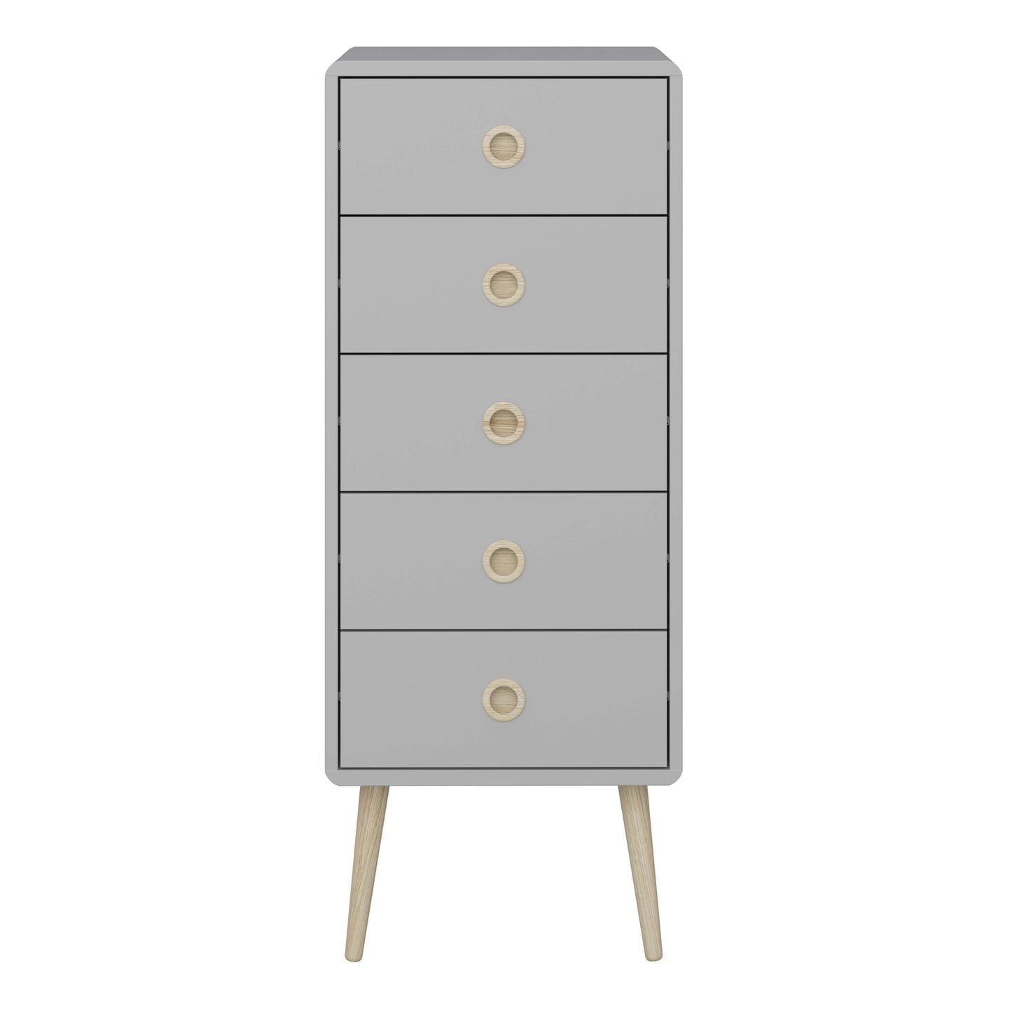 Softline 5 Drawer Narrow Chest Grey ModelBedroom