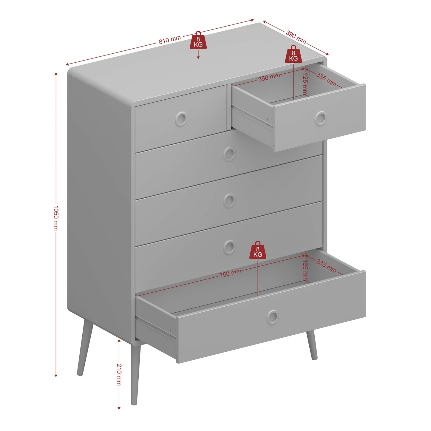 Softline 2 + 4 Chest Off White ModelBedroom