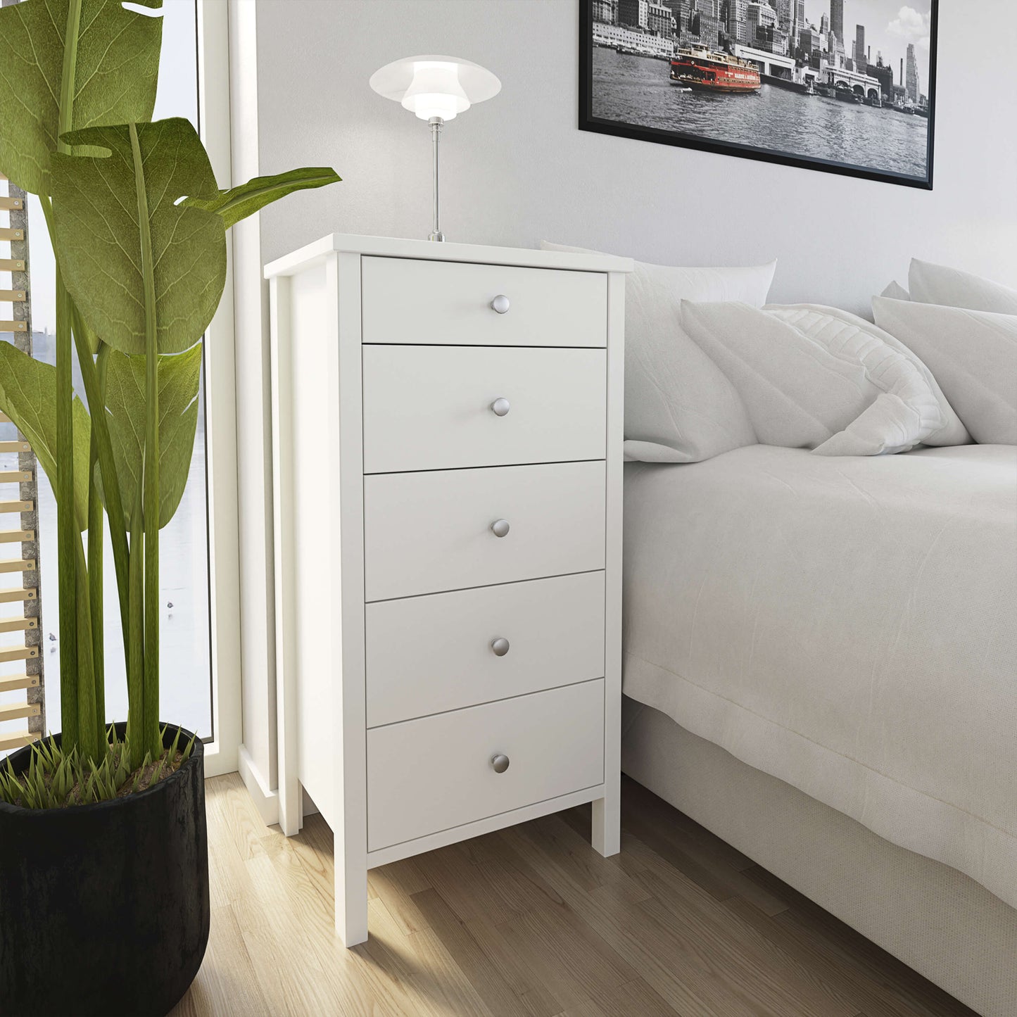 Tromso 5 Drawer Narrow Chest - Narrow Chest of Drawers ModelBedroom