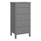 Tromso 5 Drawer Narrow Chest - Narrow Chest of Drawers ModelBedroom