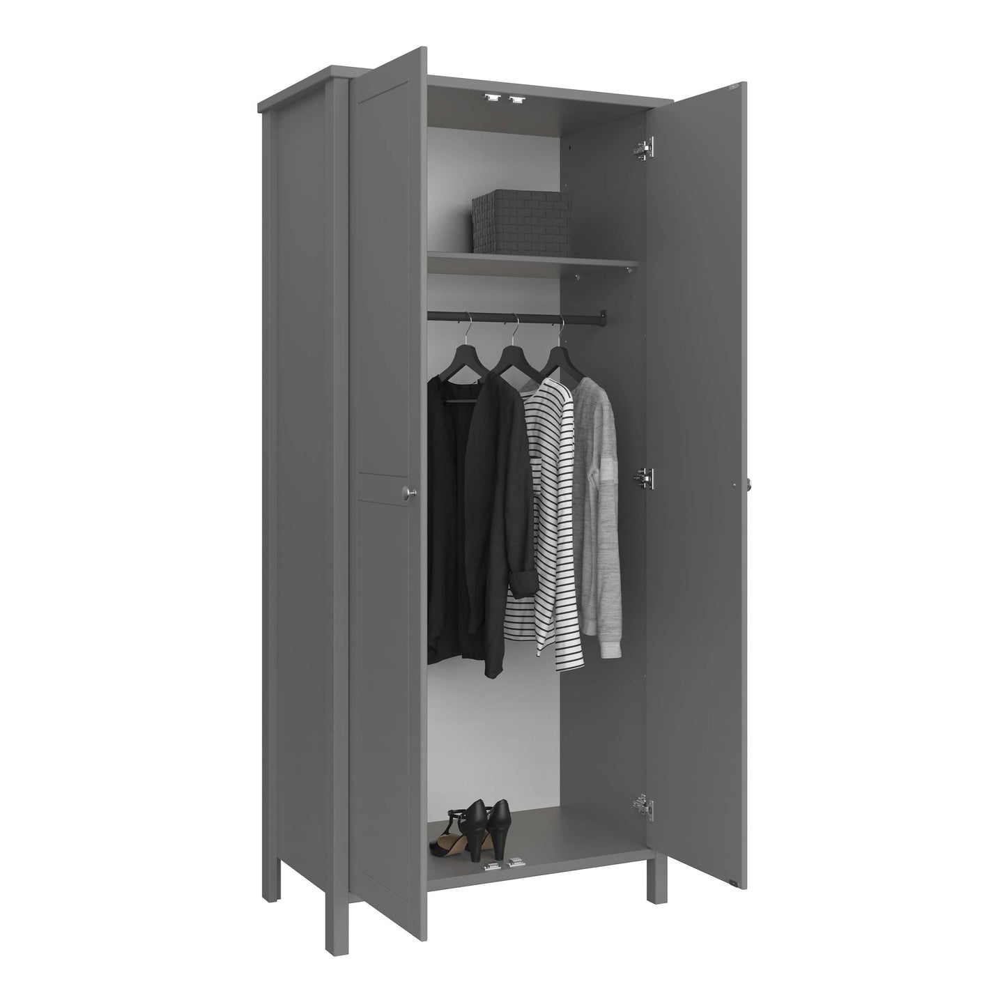 Tromso 2 Door Wardrobe Grey ModelBedroom