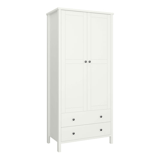 Tromso 2 Door 2 Drawer Wardrobe Off White - 2 Door Wardrobe with Drawers ModelBedroom