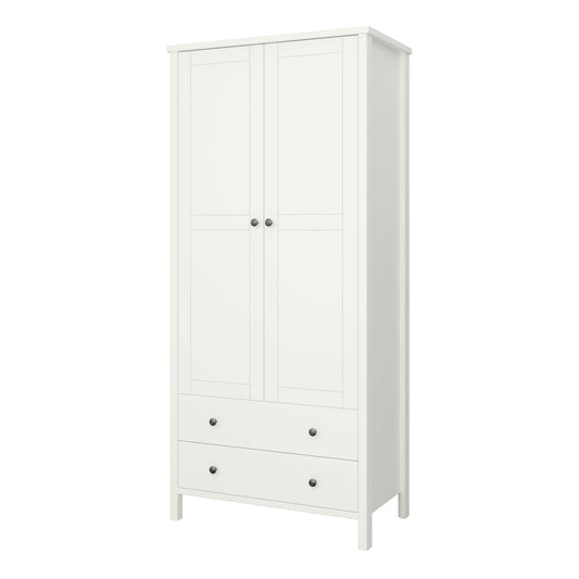 Tromso 2 Door 2 Drawer Wardrobe Off White - 2 Door Wardrobe with Drawers ModelBedroom