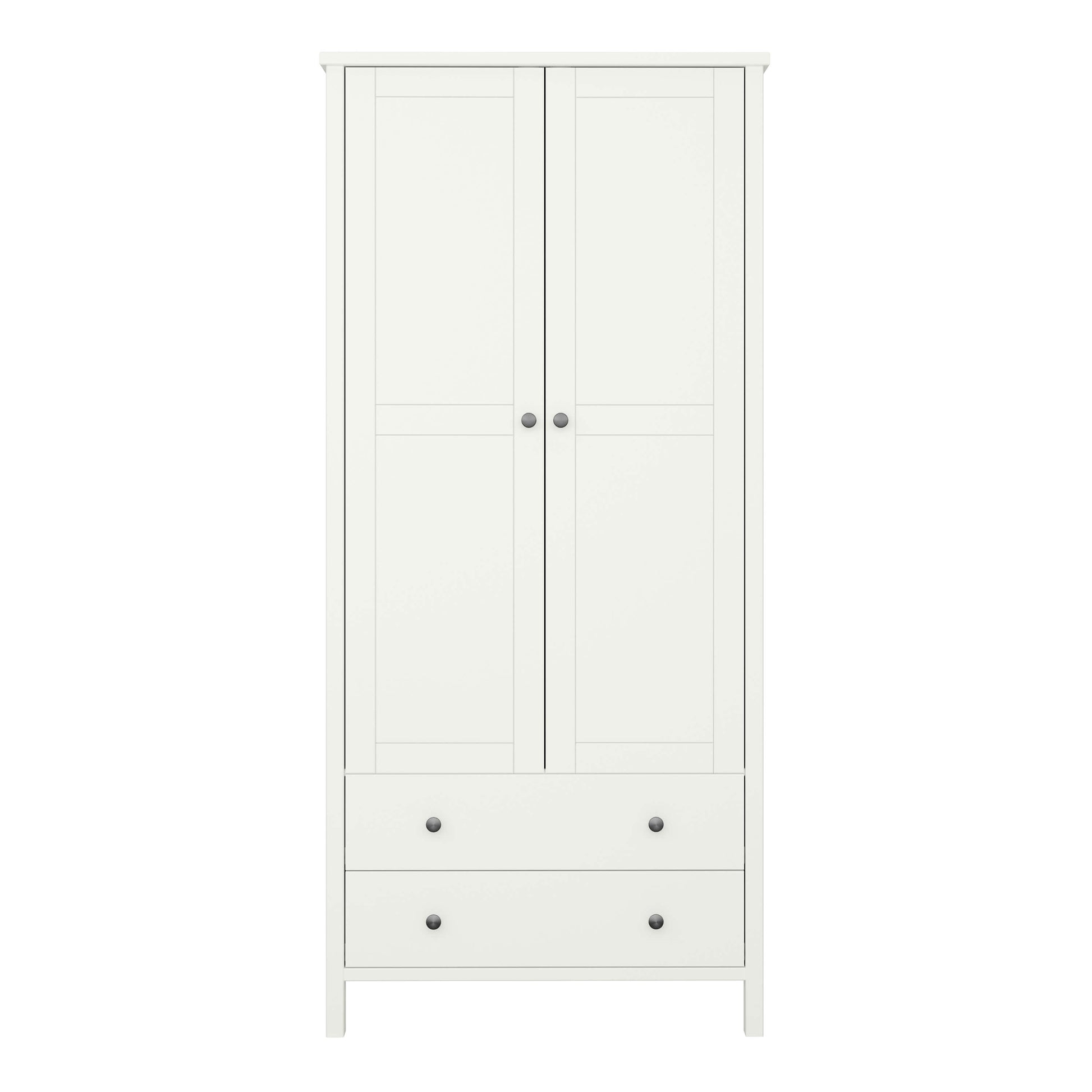 Tromso 2 Door 2 Drawer Wardrobe Off White - 2 Door Wardrobe with Drawers ModelBedroom