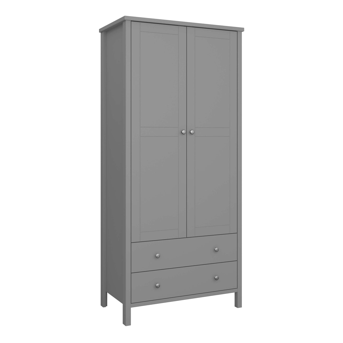 Tromso 2 Door 2 Drawer Wardrobe Grey ModelBedroom