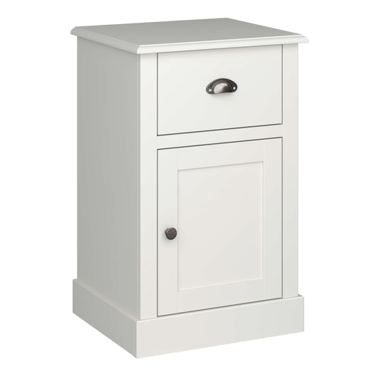 Sandringham 1 Door 1 Drawer Bedside Off White ModelBedroom