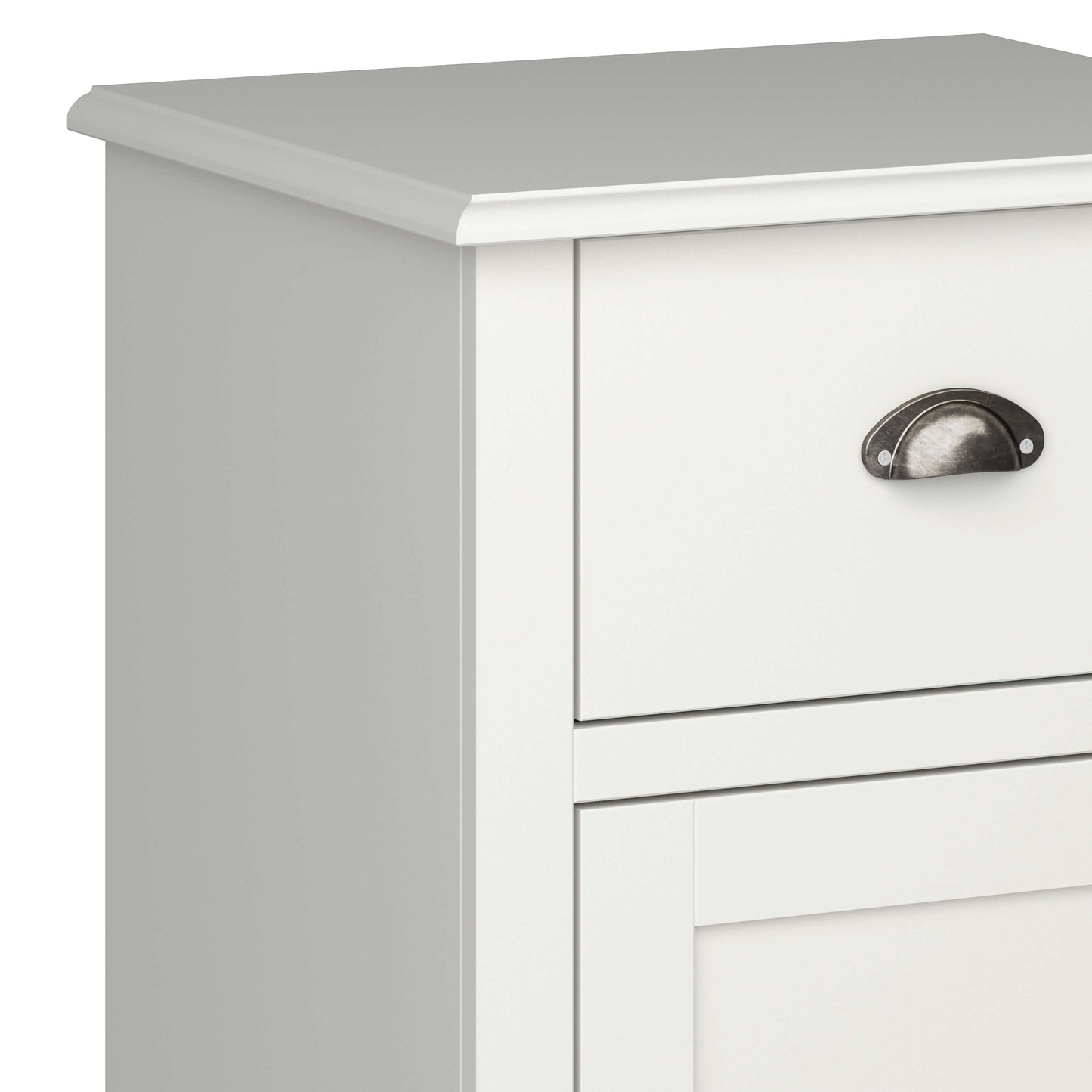 Sandringham 1 Door 1 Drawer Bedside Off White ModelBedroom