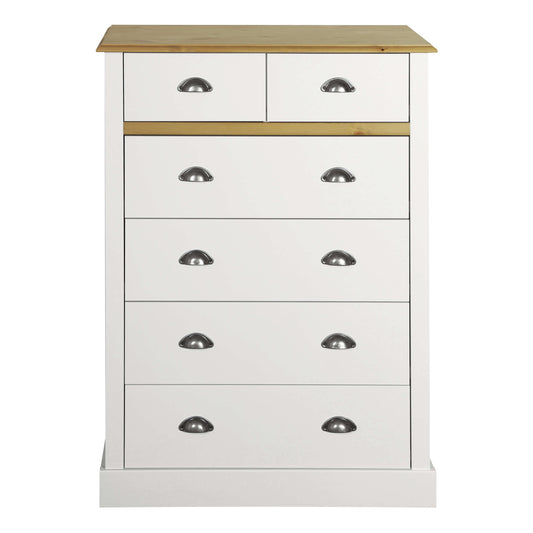 Sandringham 2+4 Chest White & Pine ModelBedroom