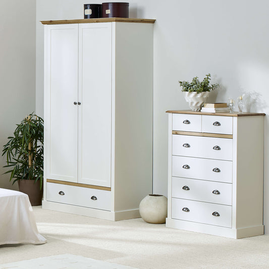 Sandringham 2+4 Chest White & Pine ModelBedroom