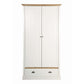 Sandringham 2 door 1 Drawer Wardrobe White & Pine ModelBedroom