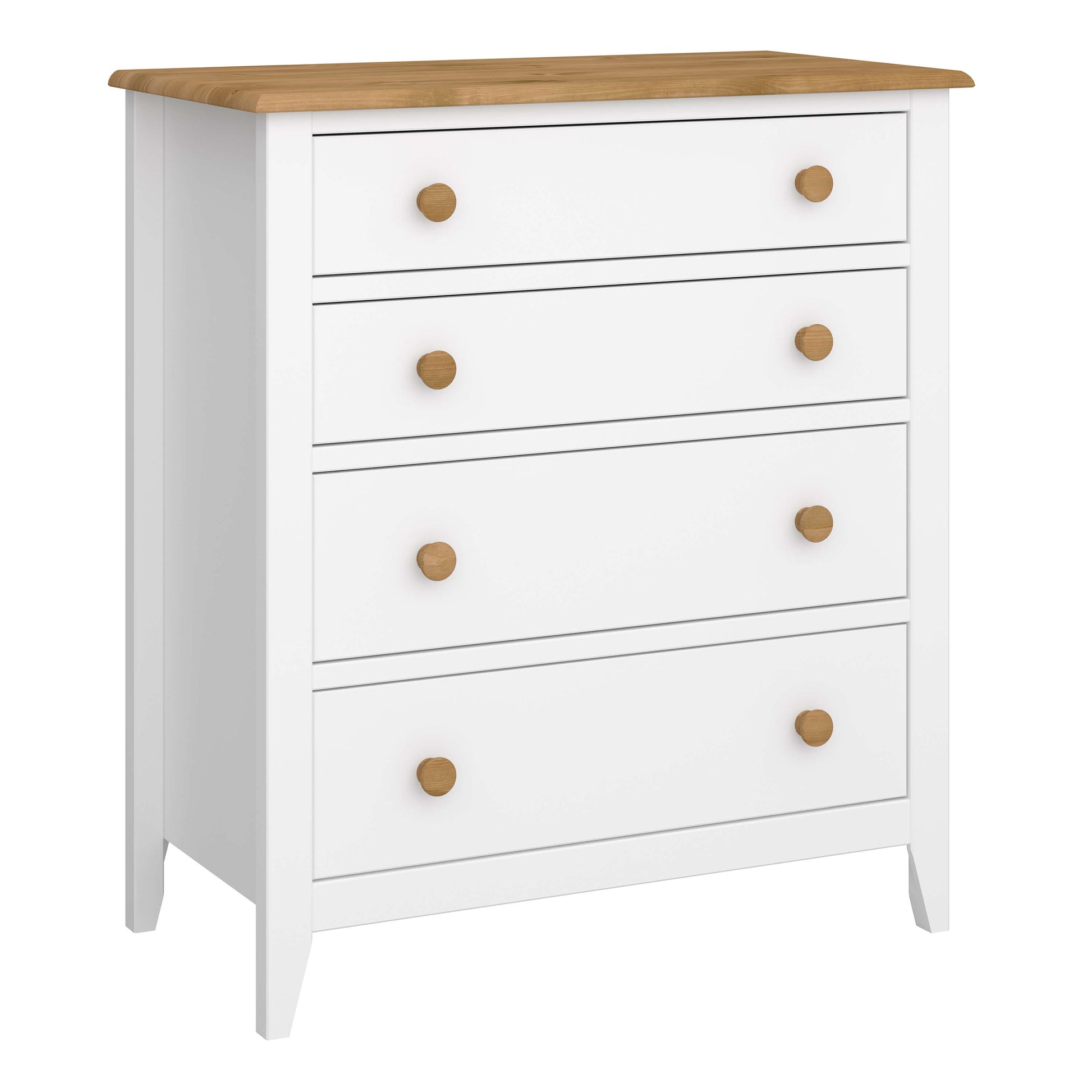 Heston 4 Drawer Chest White & Pine ModelBedroom