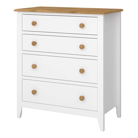 Heston 4 Drawer Chest White & Pine ModelBedroom