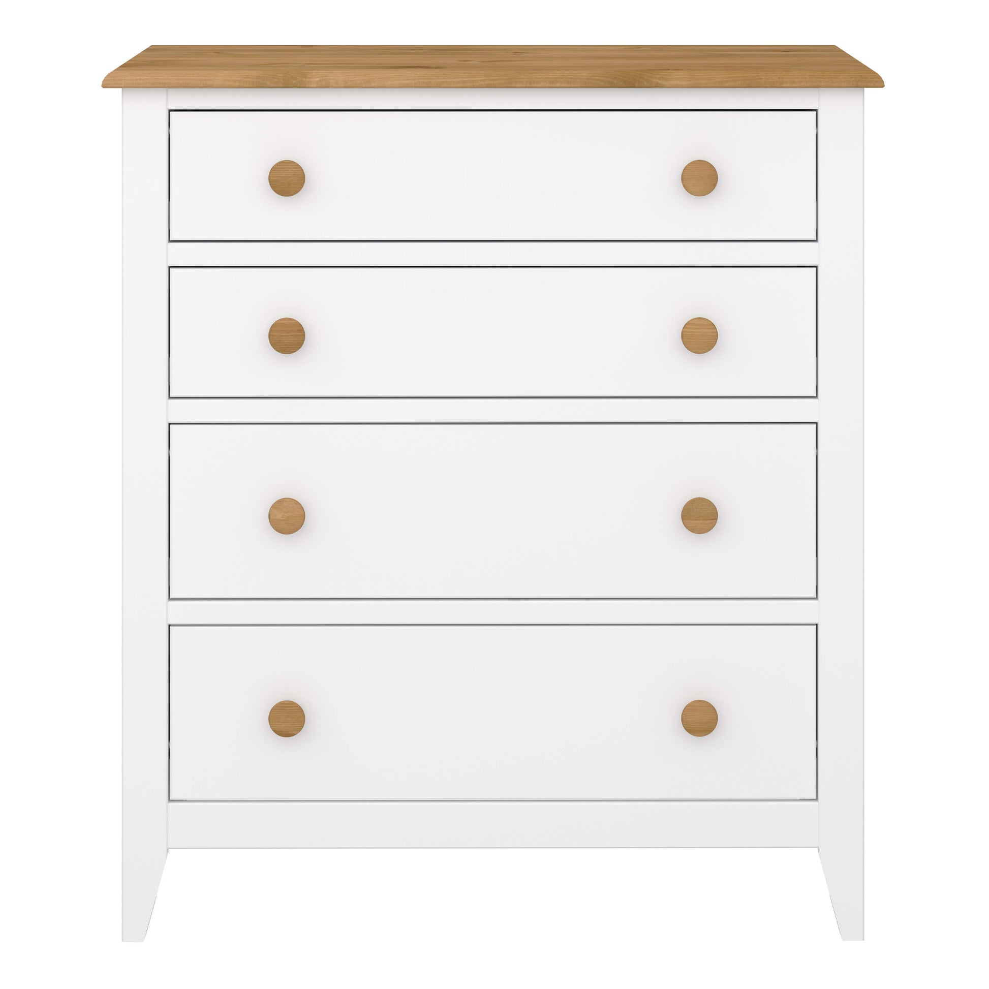 Heston 4 Drawer Chest White & Pine ModelBedroom