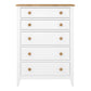 Heston 5 Drawer Chest White & Pine ModelBedroom