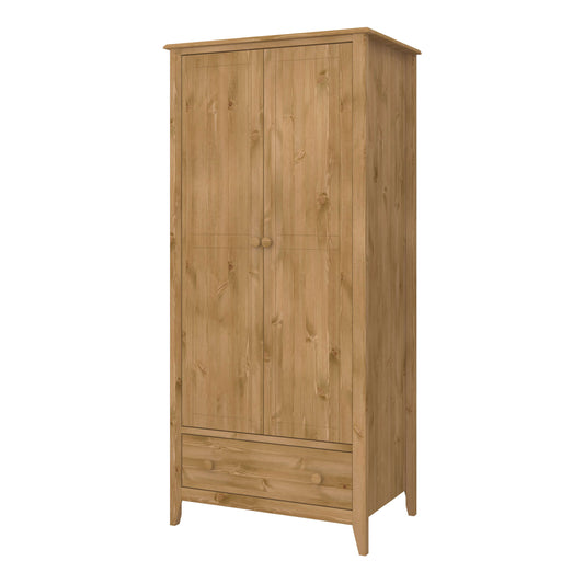 Heston 2 Door Wardrobe Pine ModelBedroom