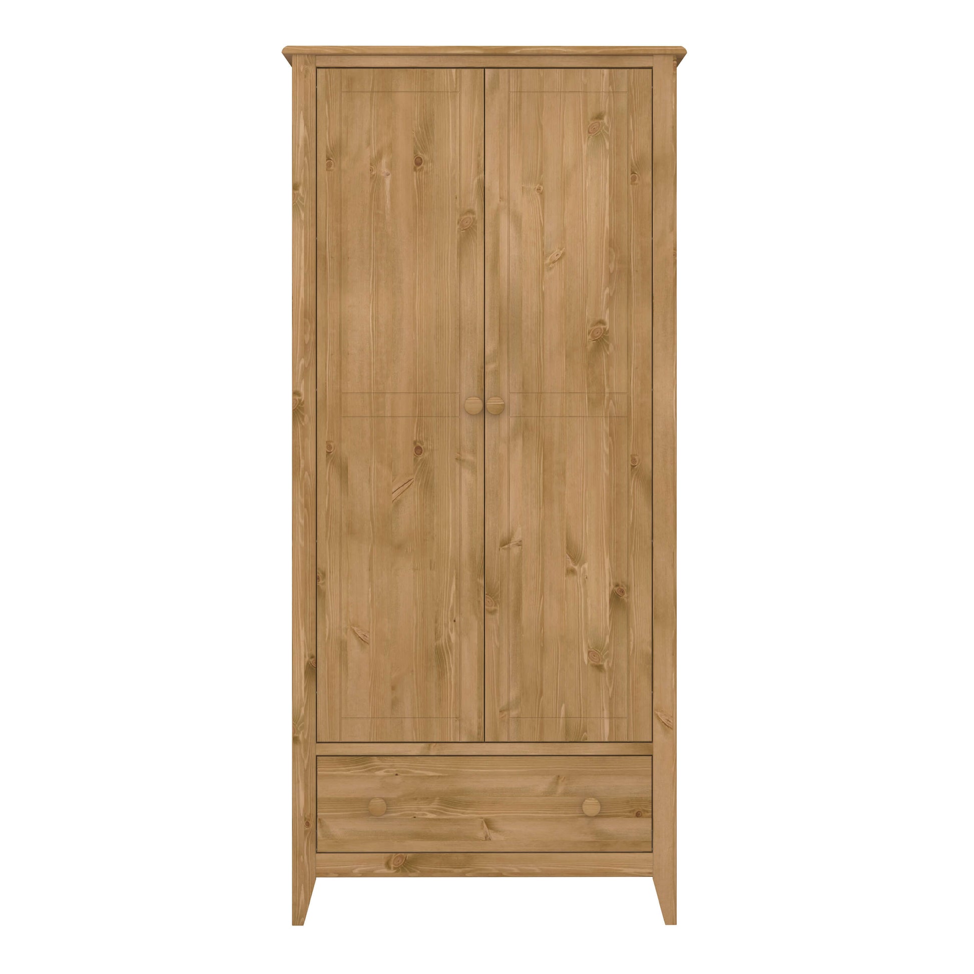 Heston 2 Door Wardrobe Pine ModelBedroom