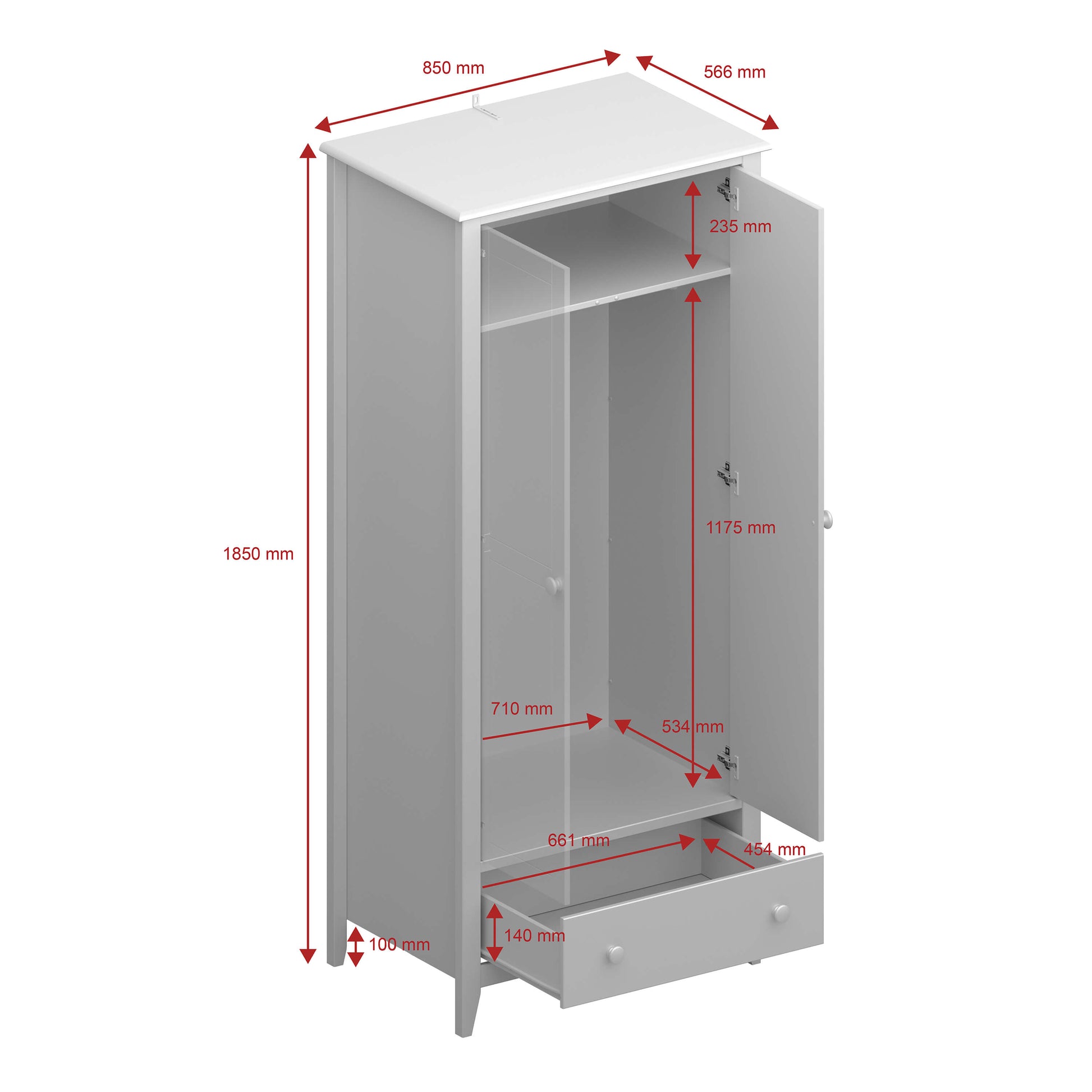 Heston 2 Door Wardrobe Pine ModelBedroom