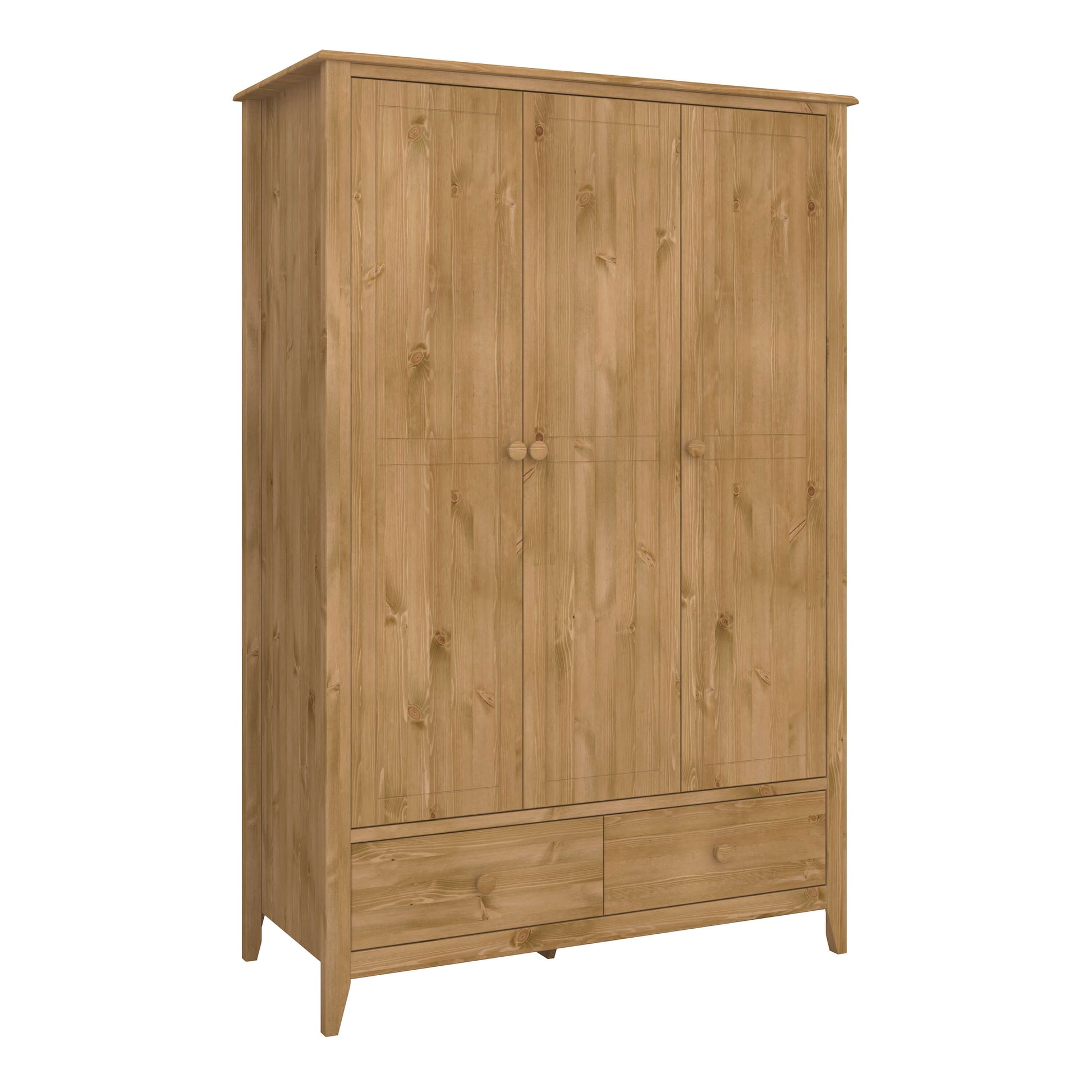 Heston 3 Door Wardrobe Pine ModelBedroom