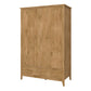 Heston 3 Door Wardrobe Pine ModelBedroom