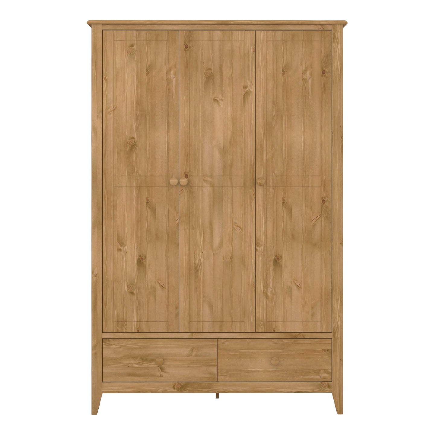 Heston 3 Door Wardrobe Pine ModelBedroom