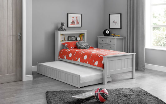 Maine Bookcase Bed Dove Grey - Kids Single Bed ModelBedroom