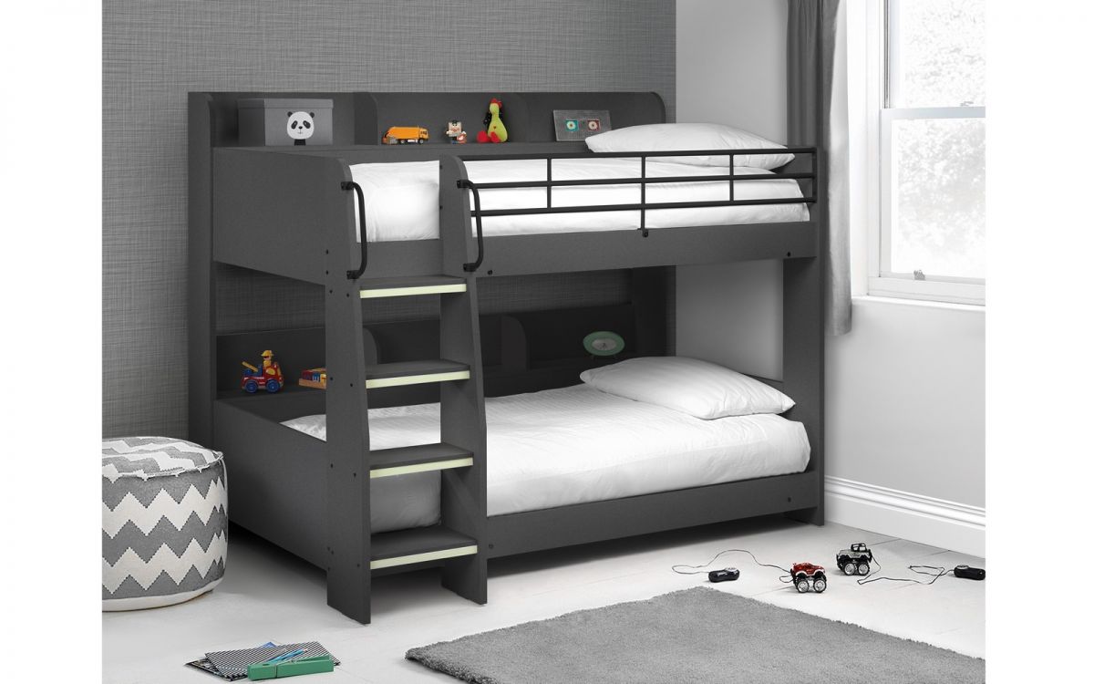 Domino Bunk Bed Anthracite - Wooden Bunk Bed ModelBedroom