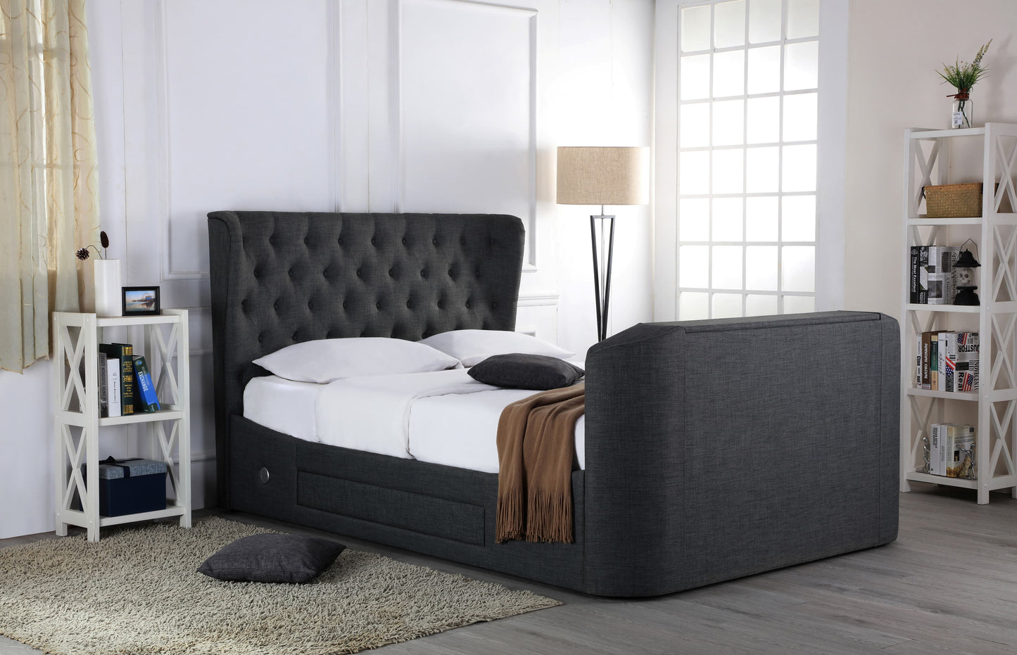 Avebury Wing Fabric TV Ottoman Bed ModelBedroom