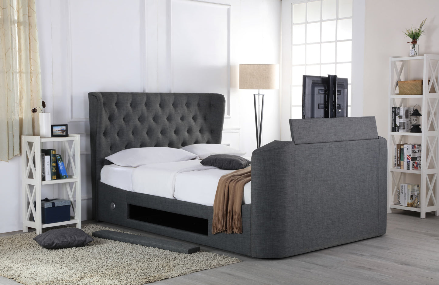 Avebury Wing Fabric TV Ottoman Bed ModelBedroom