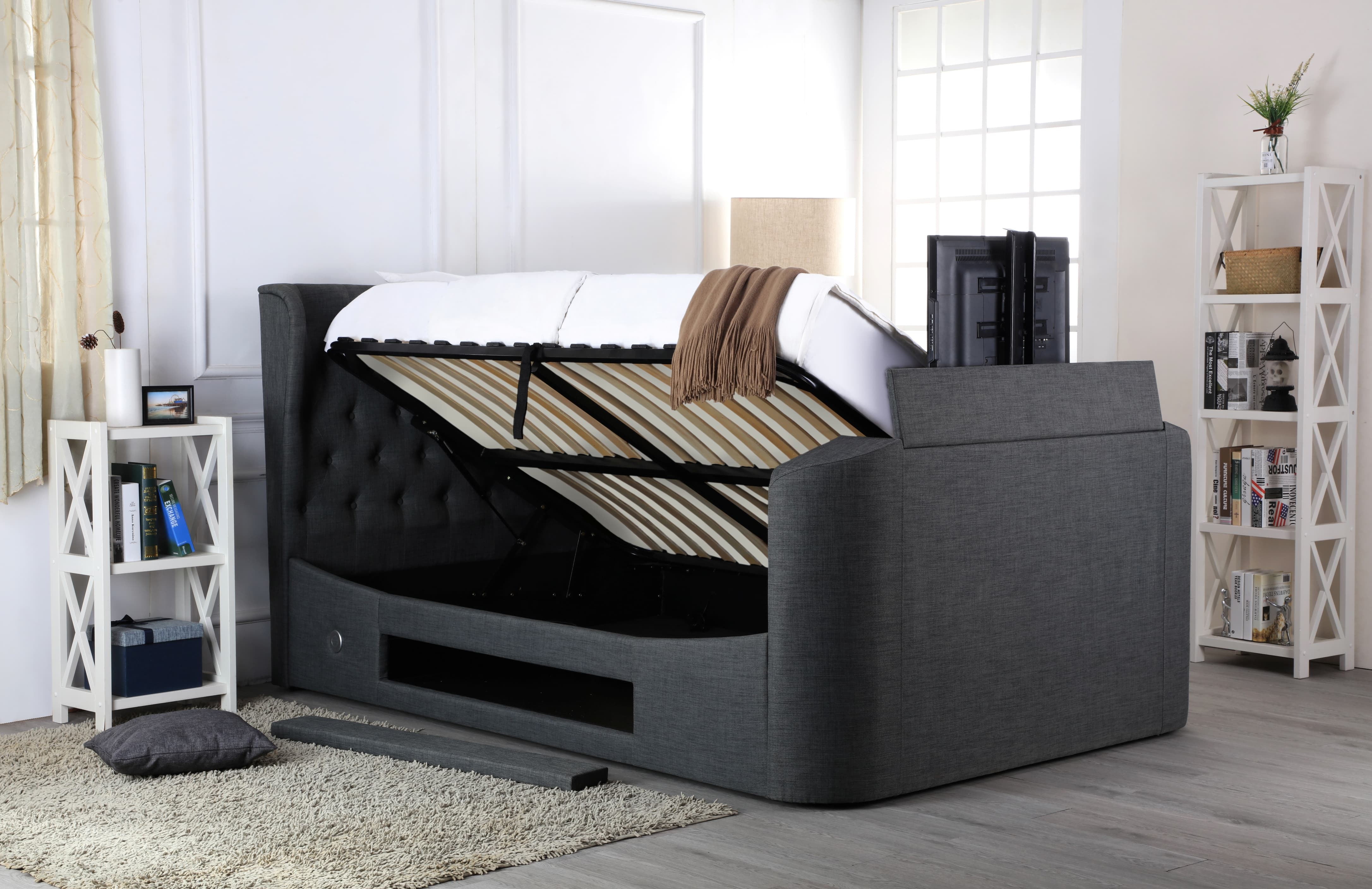 Tv ottoman deals bed king size