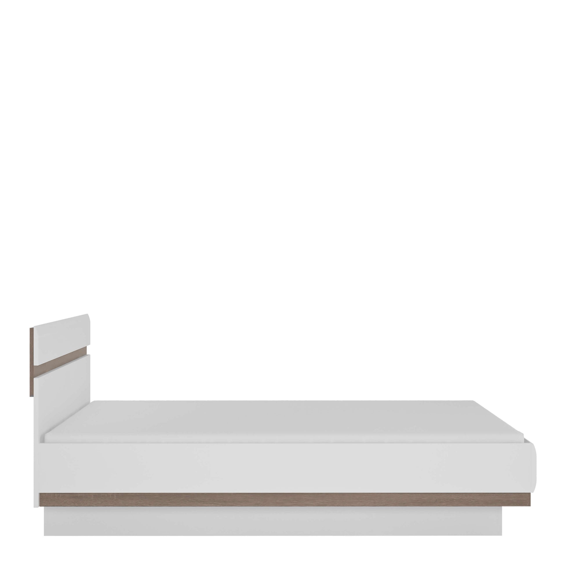 Chelsea 146cm wide Double Bed frame in White with Oak Trim ModelBedroom