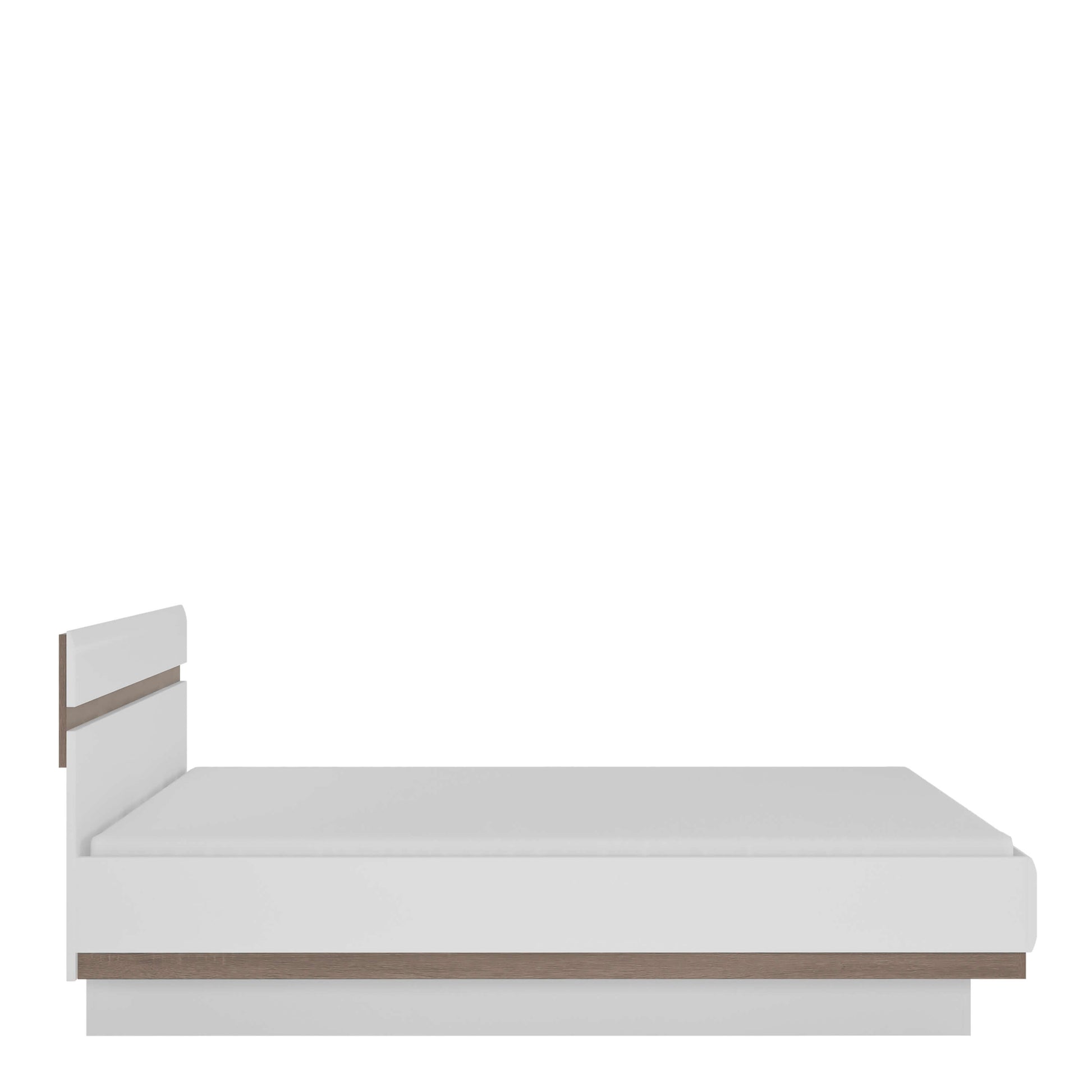 Chelsea 166cm wide King Size Bed frame in White with Oak Trim ModelBedroom