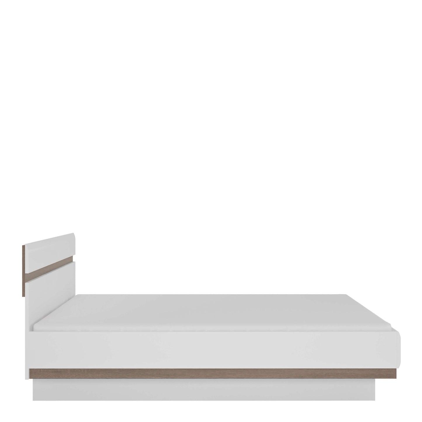 Chelsea 186cm wide Super King Bed frame in White with Oak Trim ModelBedroom