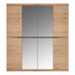 Kensington 4 Door Wardrobe with 2 Mirror doors in Oak ModelBedroom