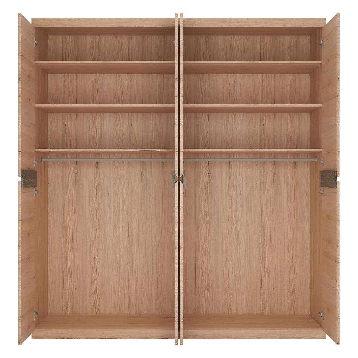 Kensington 4 Door Wardrobe with 2 Mirror doors in Oak ModelBedroom