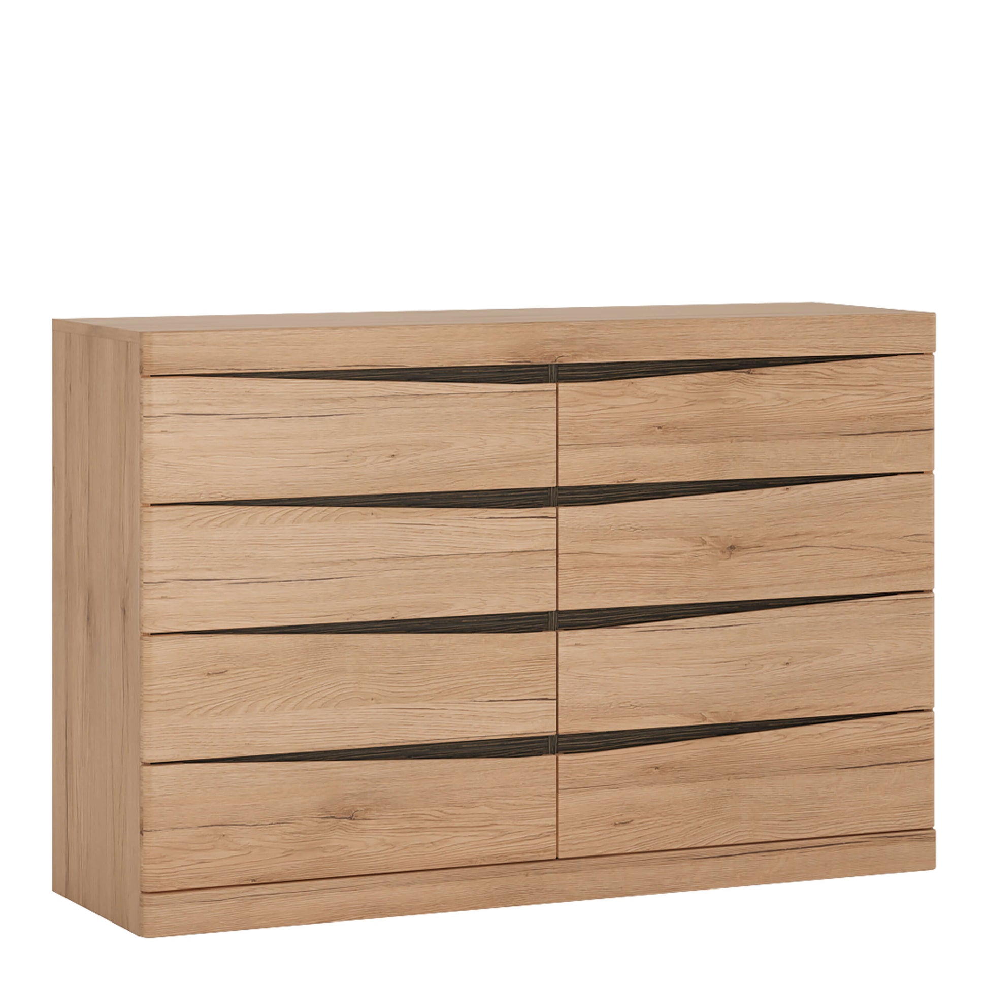 Kensington 4 + 4 Wide Chest of Drawers in Oak ModelBedroom