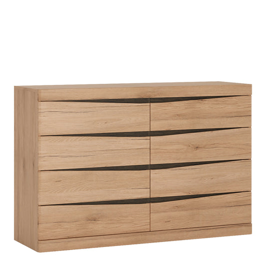 Kensington 4 + 4 Wide Chest of Drawers in Oak ModelBedroom