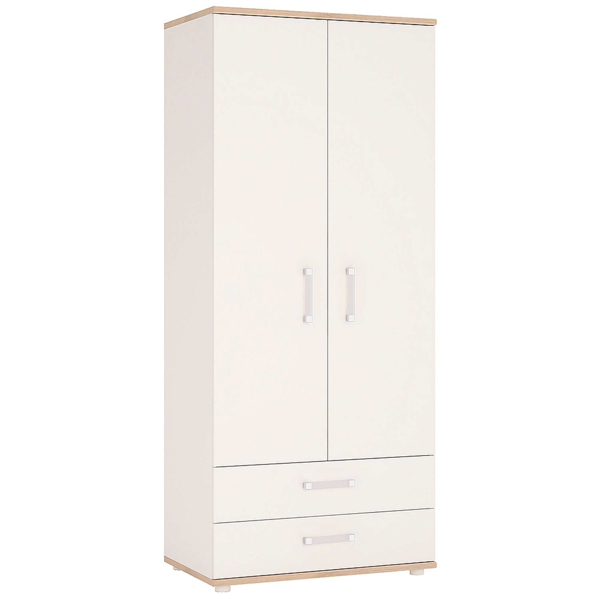 4KIDS 2 door 2 drawer wardrobe with multi-colour handles ModelBedroom