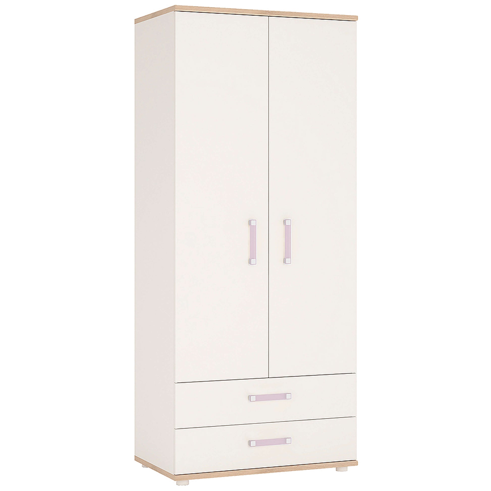 4KIDS 2 door 2 drawer wardrobe with multi-colour handles ModelBedroom