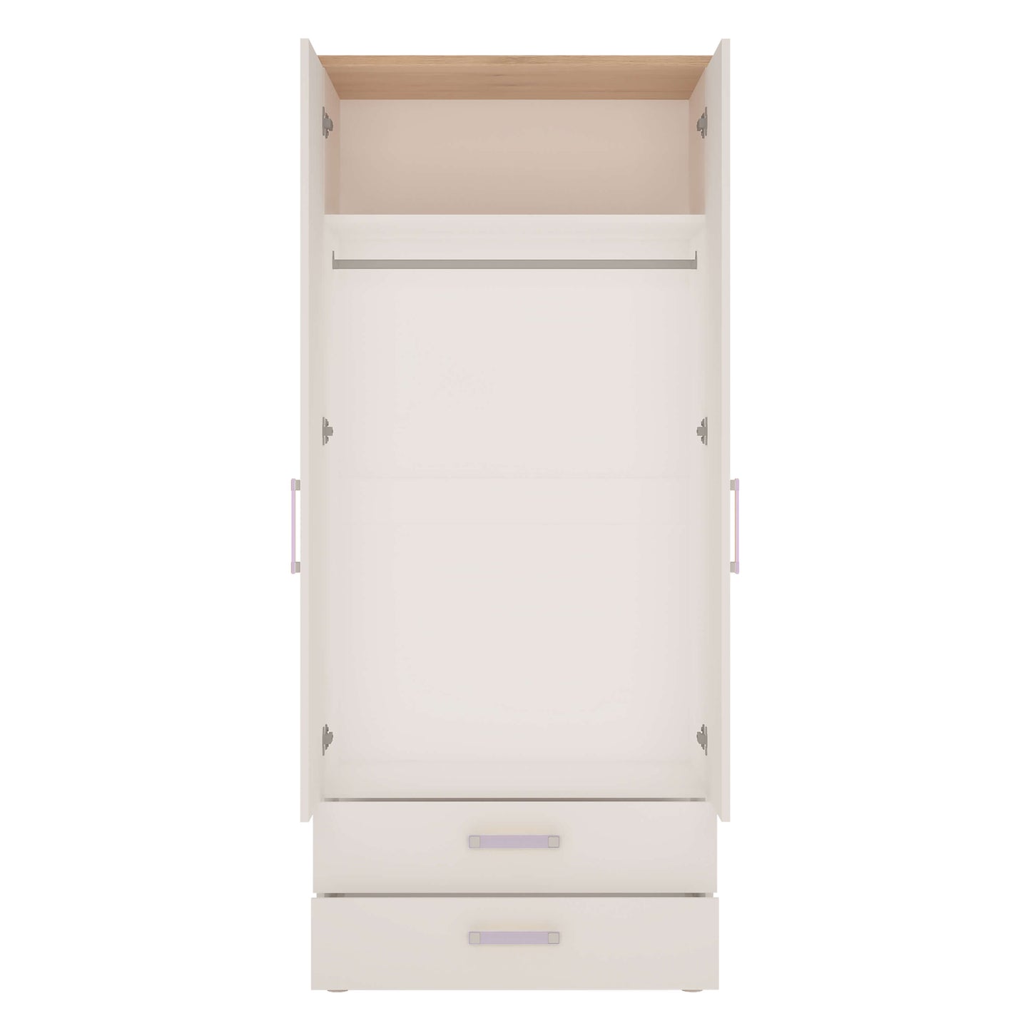 4KIDS 2 door 2 drawer wardrobe with multi-colour handles ModelBedroom