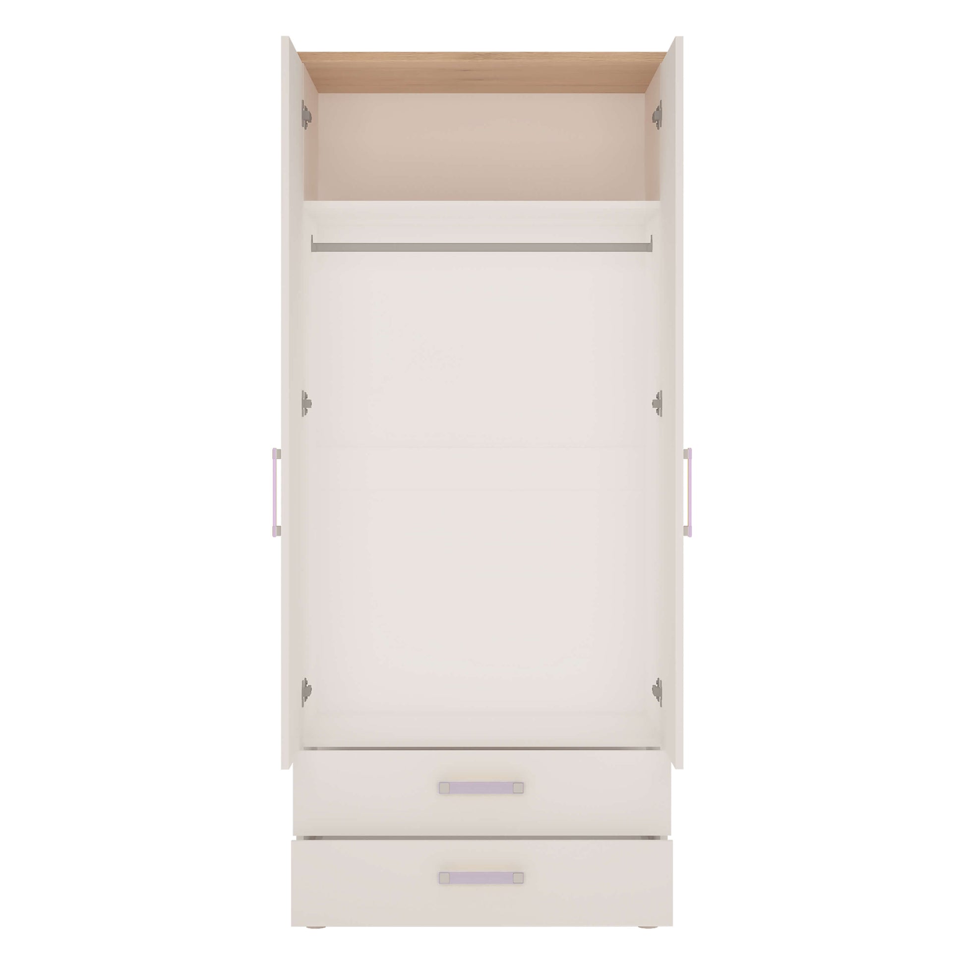 4KIDS 2 door 2 drawer wardrobe with multi-colour handles ModelBedroom