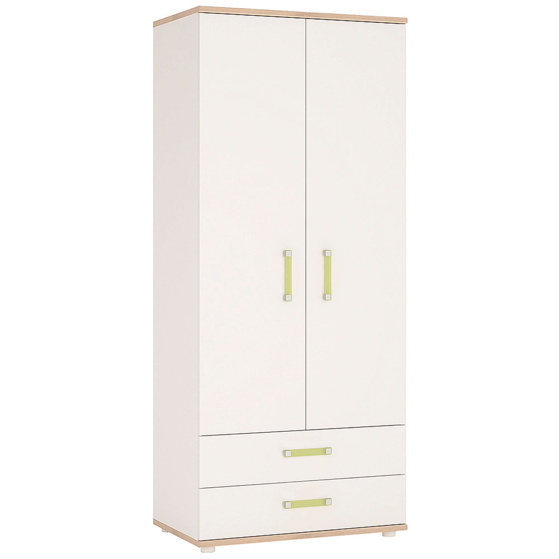 4KIDS 2 door 2 drawer wardrobe with multi-colour handles ModelBedroom